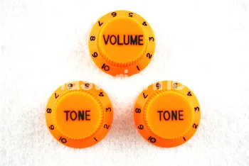 1 Készlet Elektromos Gitár Gombok Narancs Fekete Festék 1 Kötet&2 Tone Gombok ST SQ Elektromos Gitár