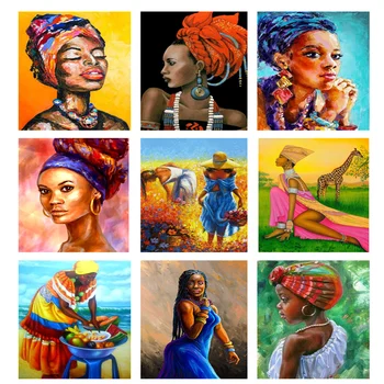 DIY Gyémánt Festmény Afrikai Nő, Lány Képét Gyémánt Hímzés, keresztszemes Álló Mozaik Haza, Fali Dekor Art Ajándék Kézműves