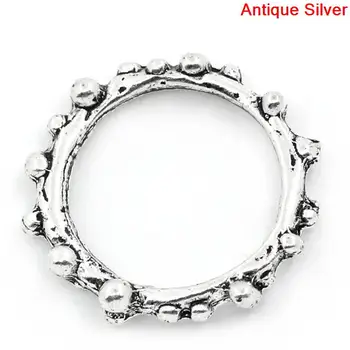 Gyönyörű Ékszerek, Gyűrűk, Csatlakozók/Medálok Megállapítások Ezüst Színű W/Pont 21x20mm,50PCs (B25307)