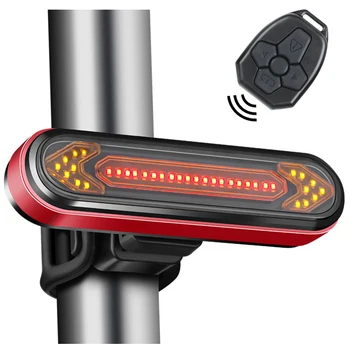 Hátsó Lámpa Kerékpár tömegeket indexet A Kerékpár Lámpa Figyelmeztetés Smart Vezeték nélküli Távirányító LED Újratölthető USB Lámpa