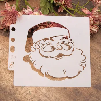 Karácsonyi Mikulás Scrapbook Stencil Spray-Műanyag Penész Pajzs DIY Torta Üreges Díszítés Nyomtatás Csipke Uralkodó Valentin