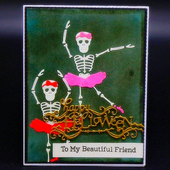 YLCD1520 Halloween Koponya fémforgácsolási Meghal A Scrapbooking Stencil DIY Album Kártyák Dekoráció Dombornyomás Mappa Meghalni Darabok Eszközök